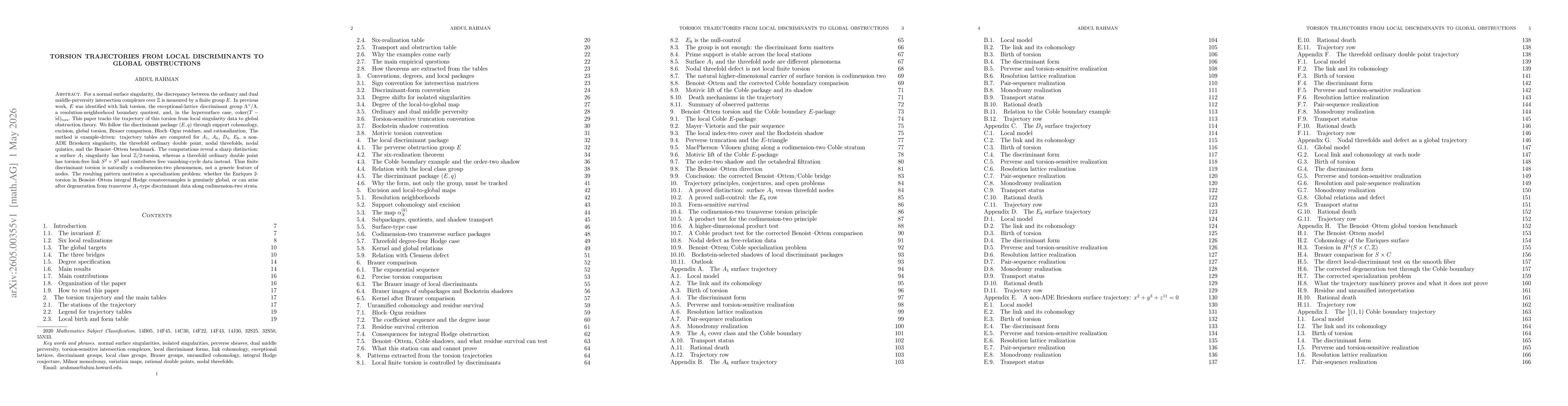 Thumbnail for Torsion Trajectories from Local Discriminants to Global Obstructions