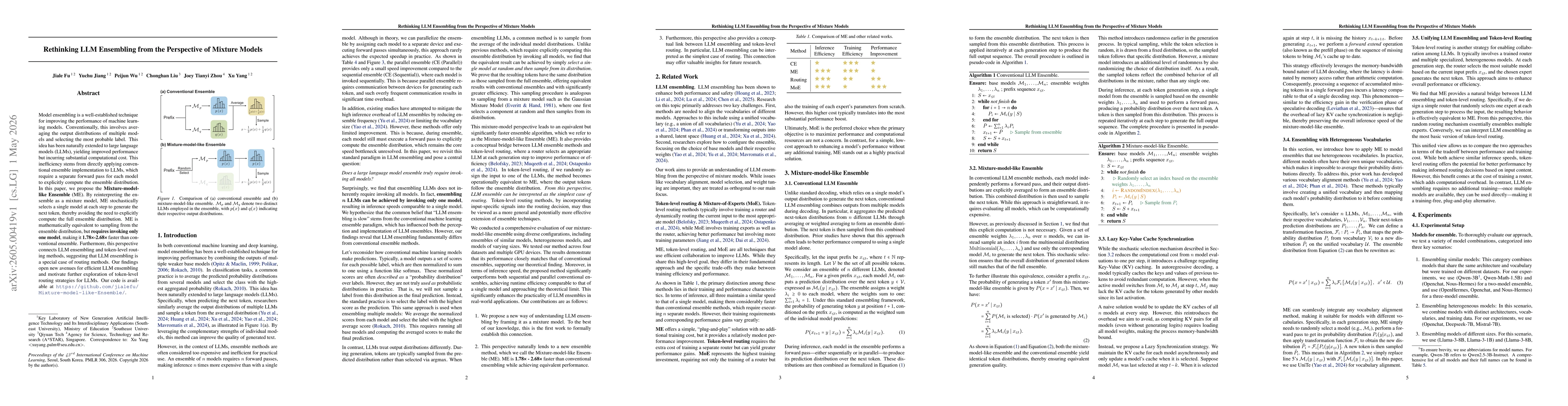 Thumbnail for Rethinking LLM Ensembling from the Perspective of Mixture Models