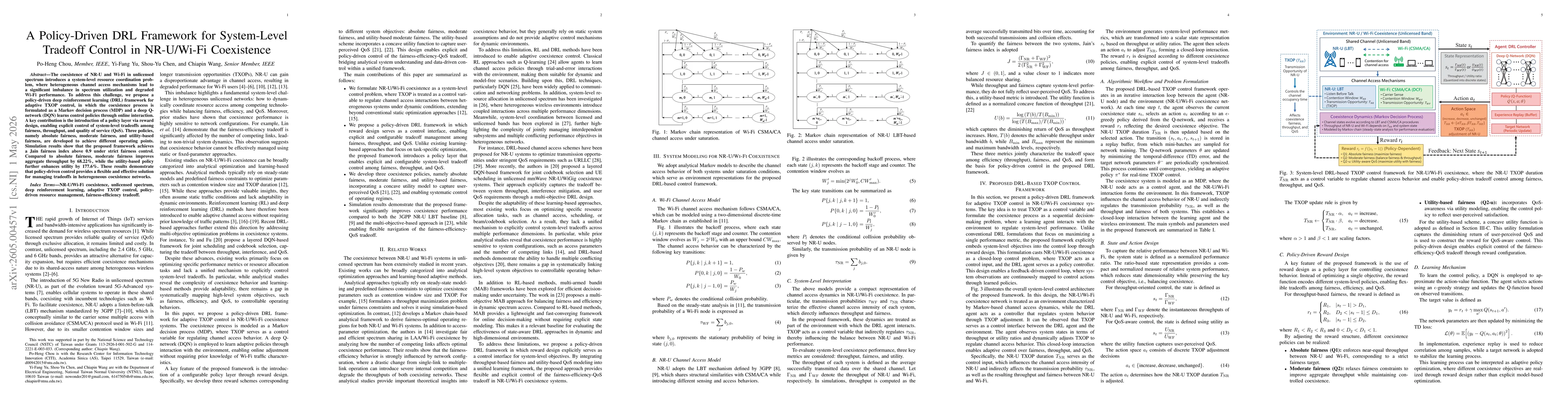 Thumbnail for A Policy-Driven DRL Framework for System-Level Tradeoff Control in NR-U/Wi-Fi Coexistence