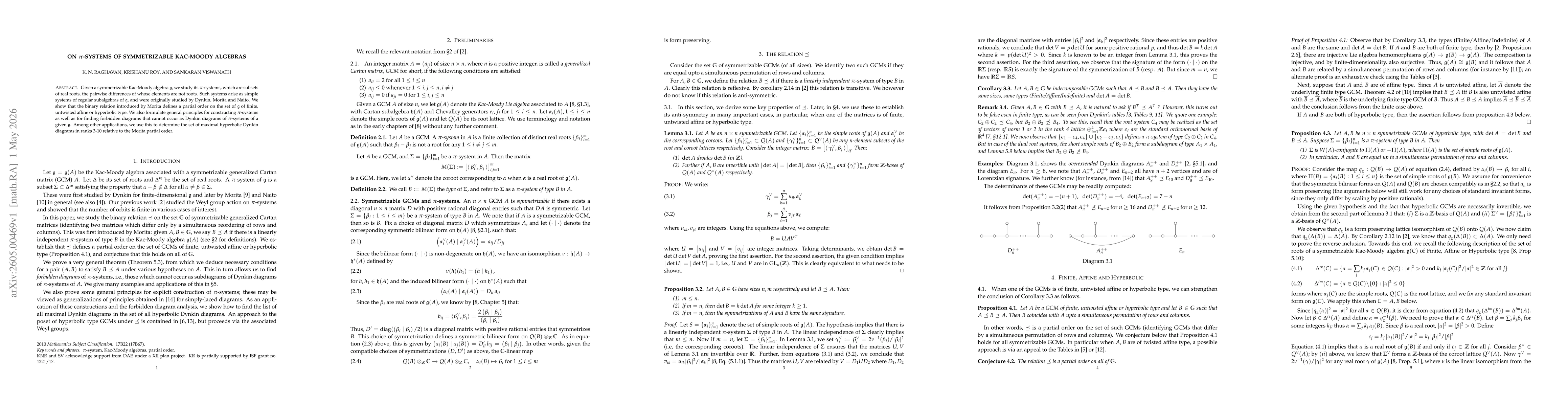Thumbnail for On $π$-systems of symmetrizable Kac-Moody algebras