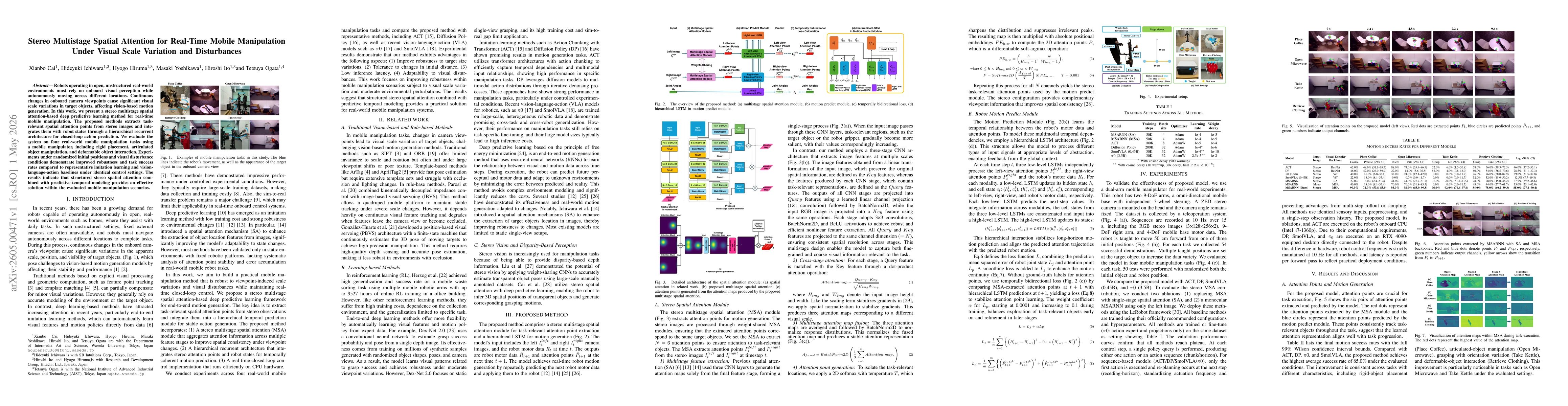 Thumbnail for Stereo Multistage Spatial Attention for Real-Time Mobile Manipulation Under Visual Scale Variation and Disturbances