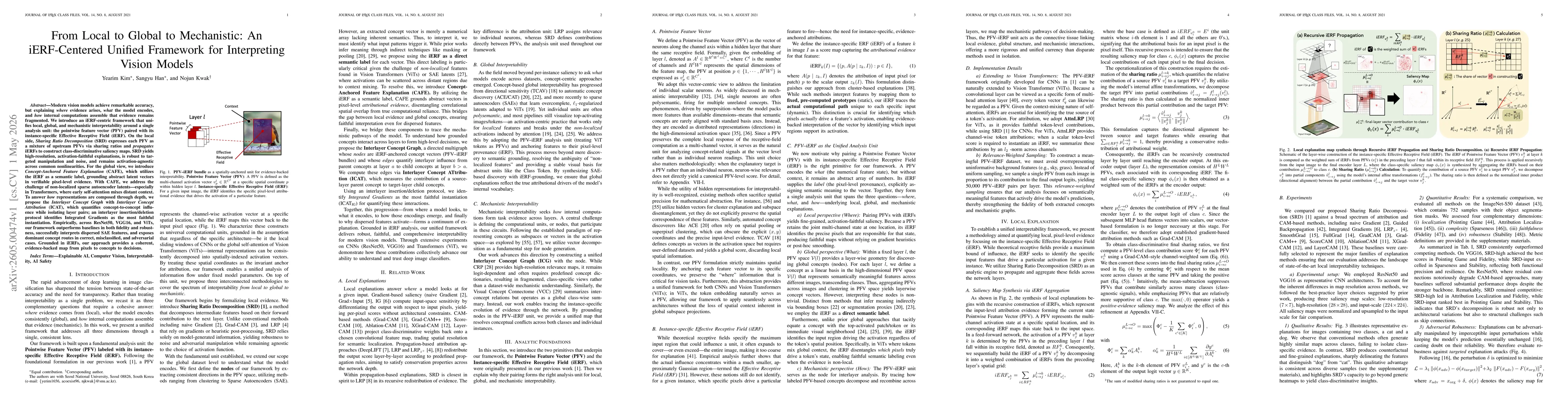 Thumbnail for From Local to Global to Mechanistic: An iERF-Centered Unified Framework for Interpreting Vision Models