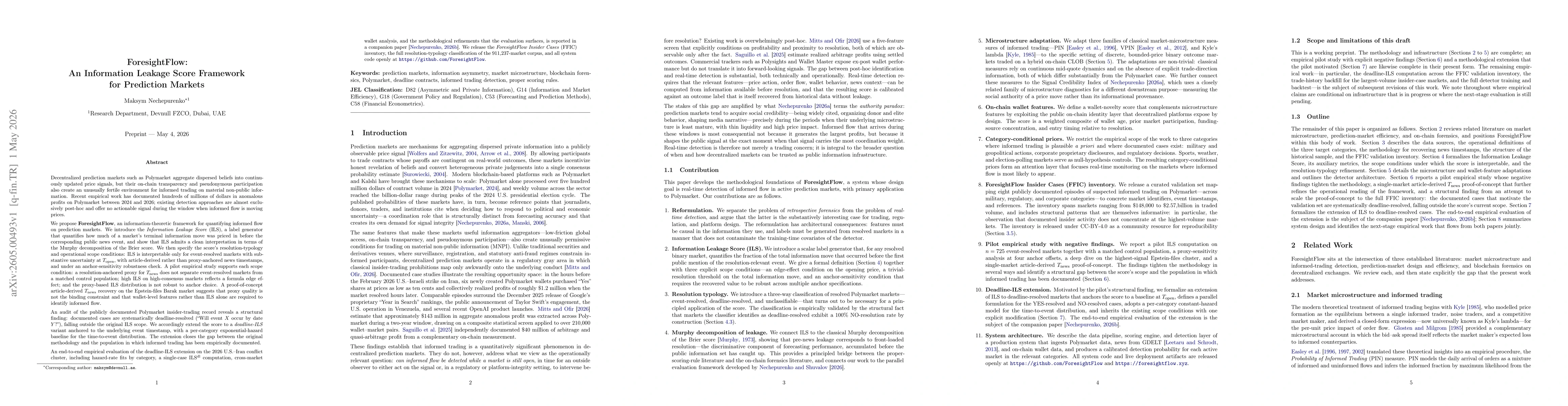 Thumbnail for ForesightFlow: An Information Leakage Score Framework for Prediction Markets