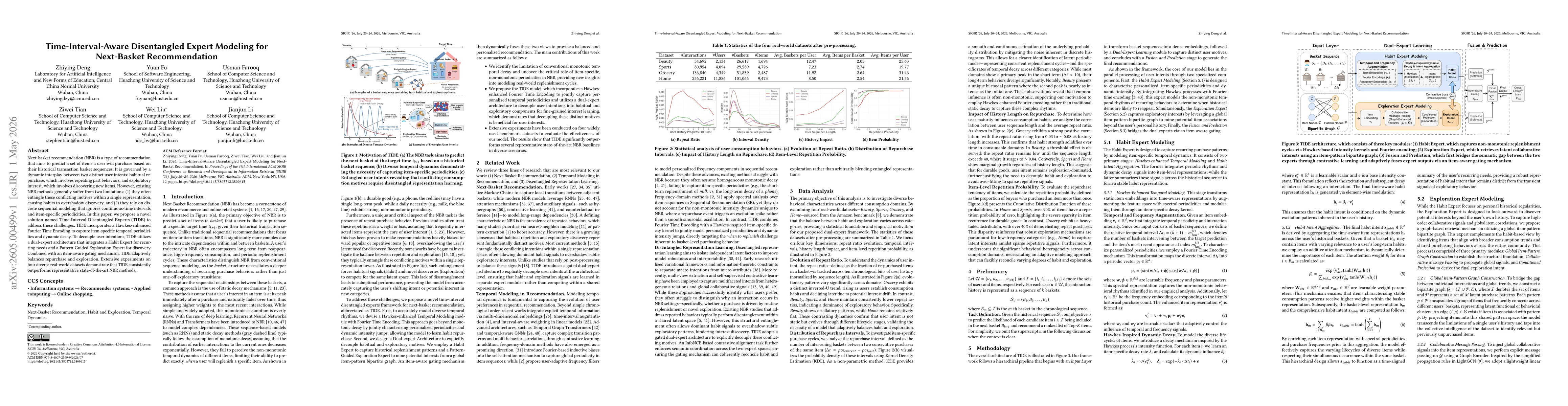 Thumbnail for Time-Interval-Aware Disentangled Expert Modeling for Next-Basket Recommendation