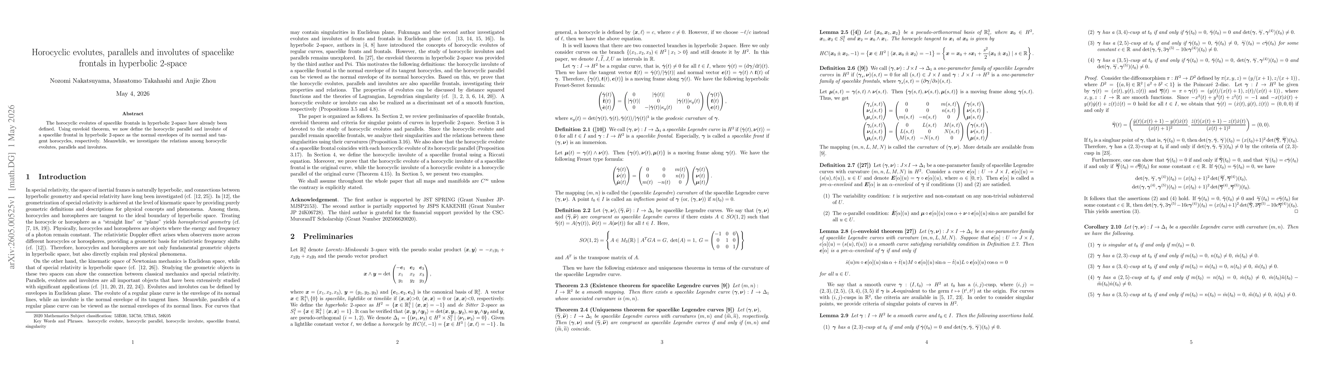 Thumbnail for Horocyclic evolutes, parallels and involutes of spacelike frontals in hyperbolic 2-space