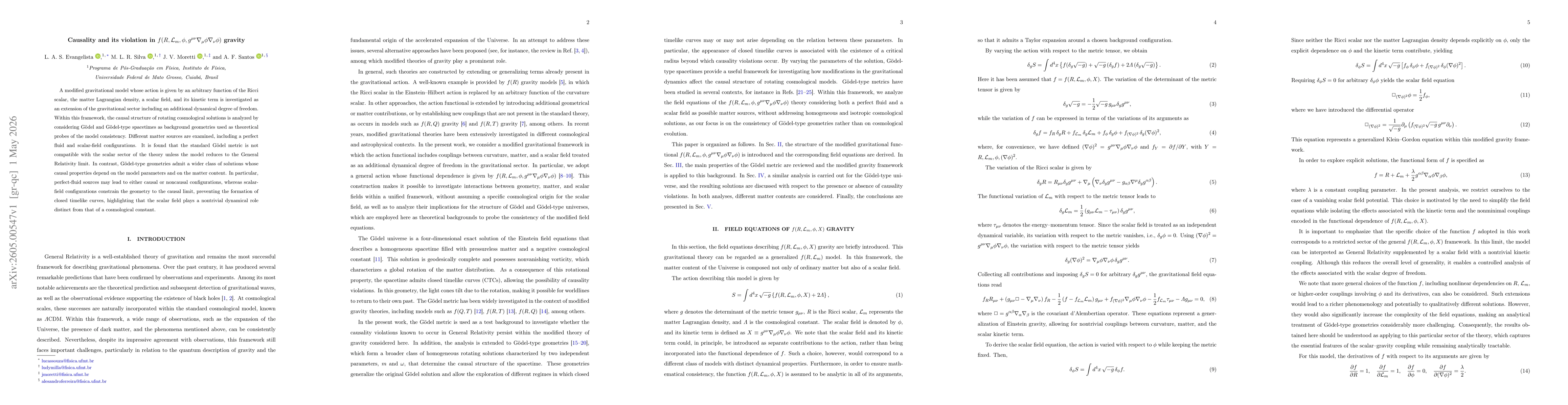 Thumbnail for Causality and its violation in $f(R,\mathcal{L}_m,φ,g^{μν}\nabla_μφ\nabla_νφ)$ gravity