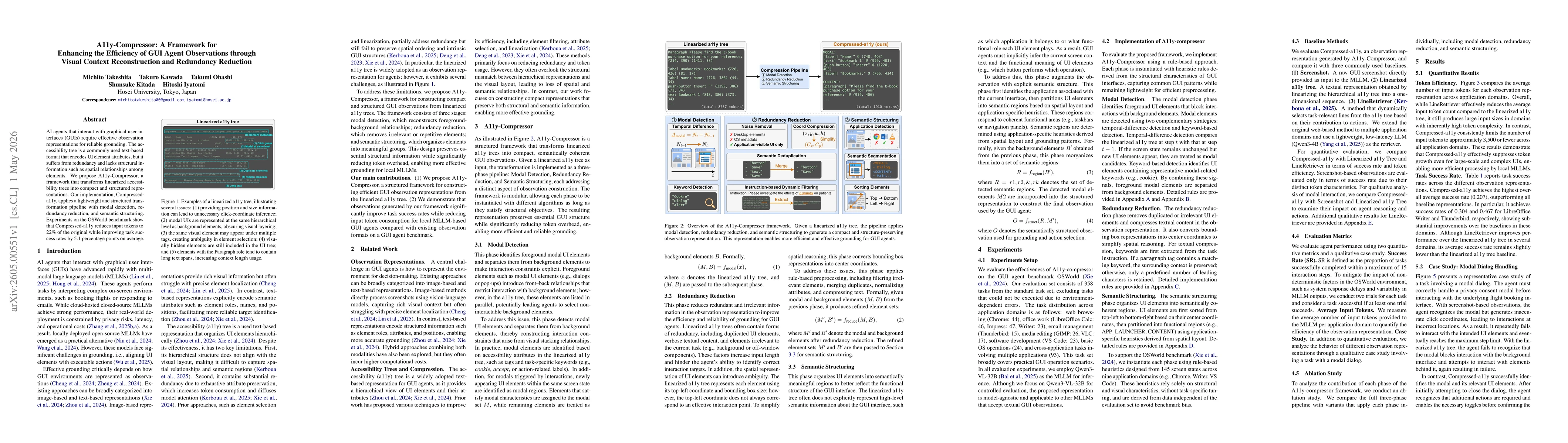 Thumbnail for A11y-Compressor: A Framework for Enhancing the Efficiency of GUI Agent Observations through Visual Context Reconstruction and Redundancy Reduction