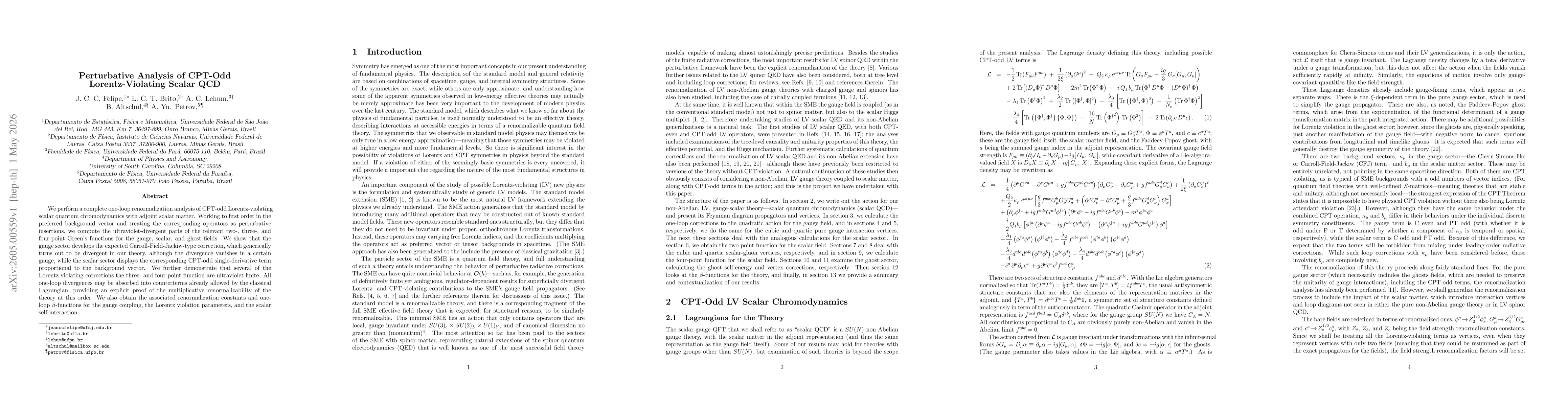 Thumbnail for Perturbative Analysis of CPT-Odd Lorentz-Violating Scalar QCD