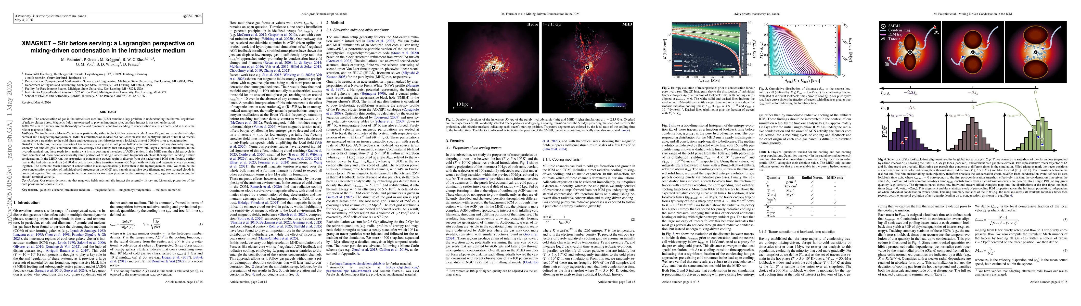 Thumbnail for XMAGNET -- Stir before serving: a Lagrangian perspective on mixing-driven condensation in the intracluster medium