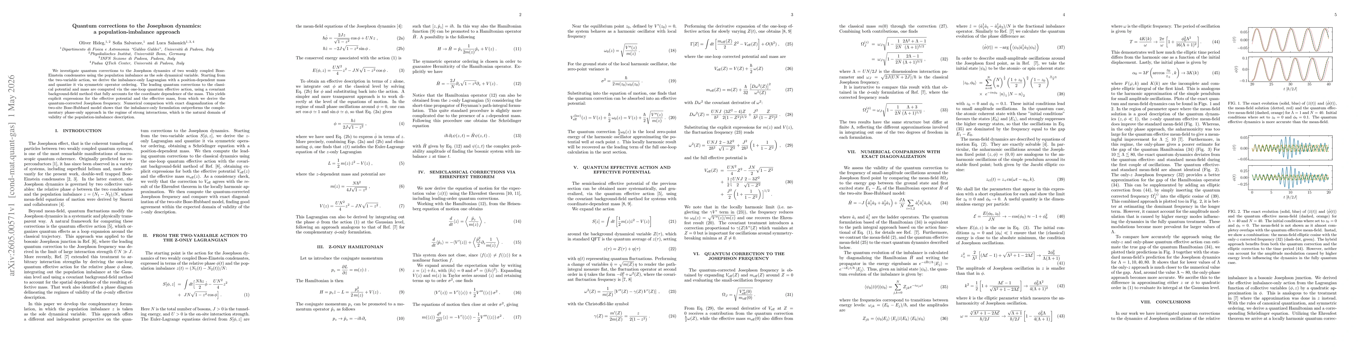 Thumbnail for Quantum corrections to the Josephson dynamics: a population-imbalance approach