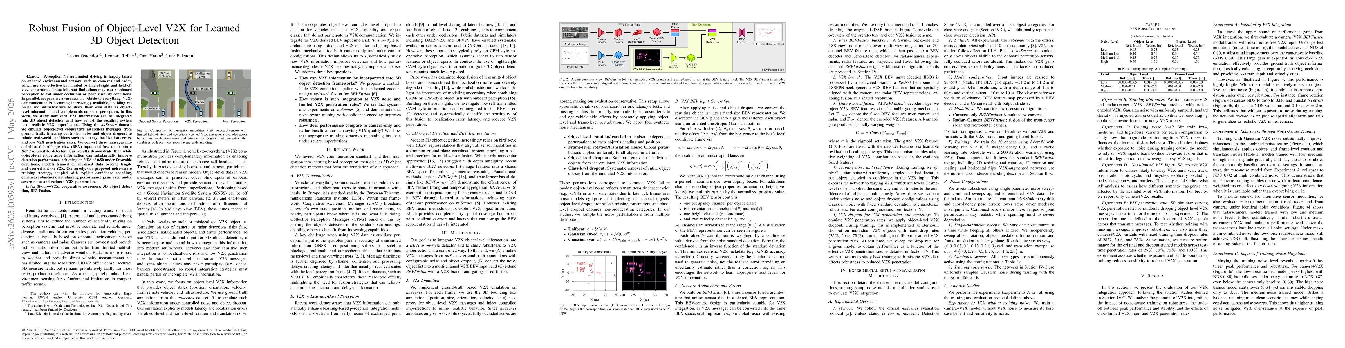 Thumbnail for Robust Fusion of Object-Level V2X for Learned 3D Object Detection