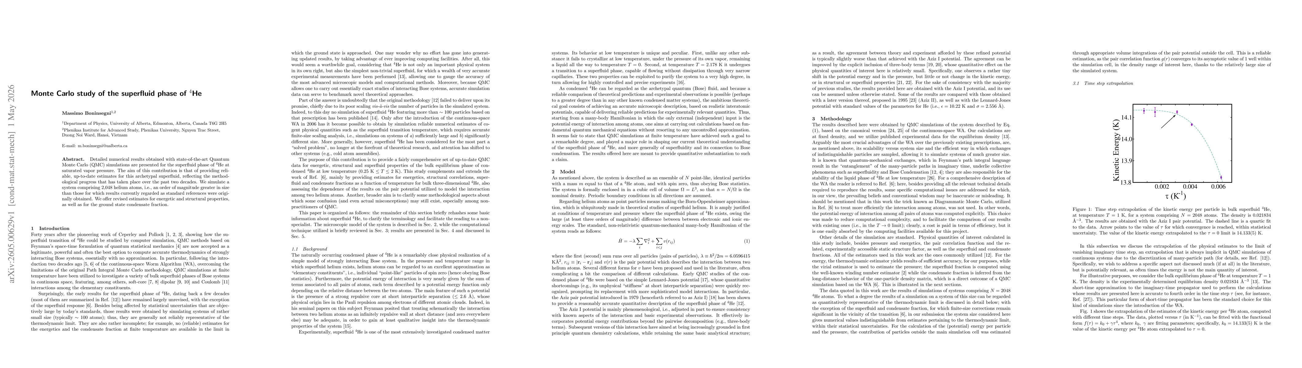 Thumbnail for Monte Carlo study of the superfluid phase of $^4$He