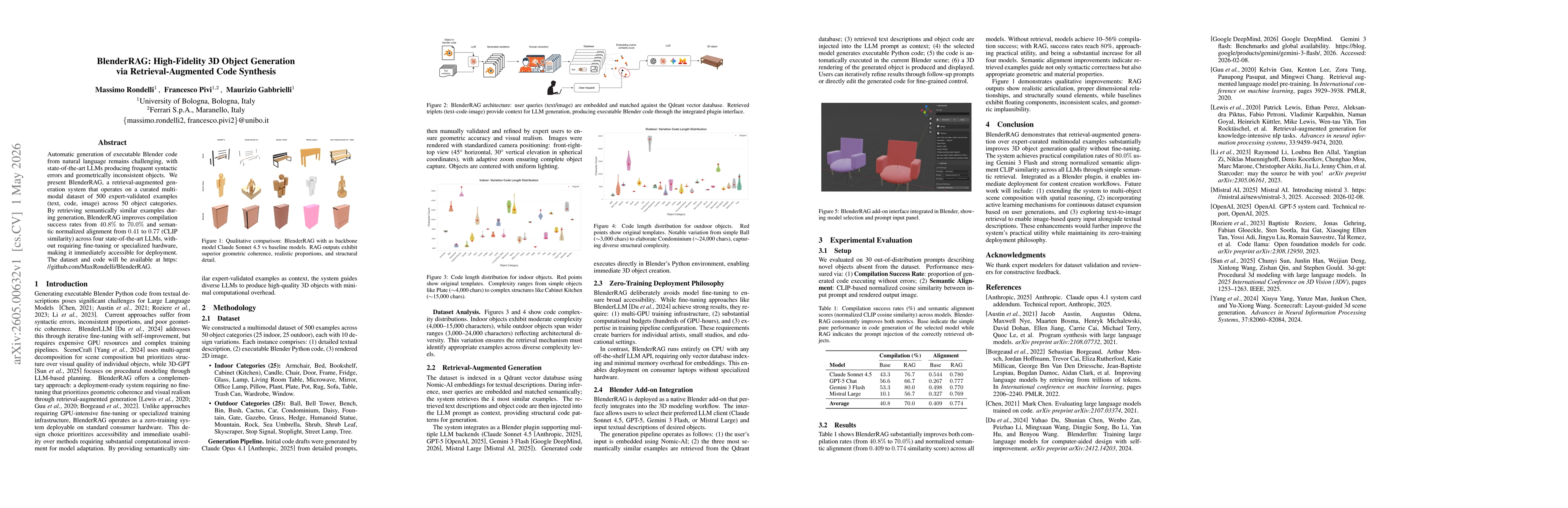 Thumbnail for BlenderRAG: High-Fidelity 3D Object Generation via Retrieval-Augmented Code Synthesis