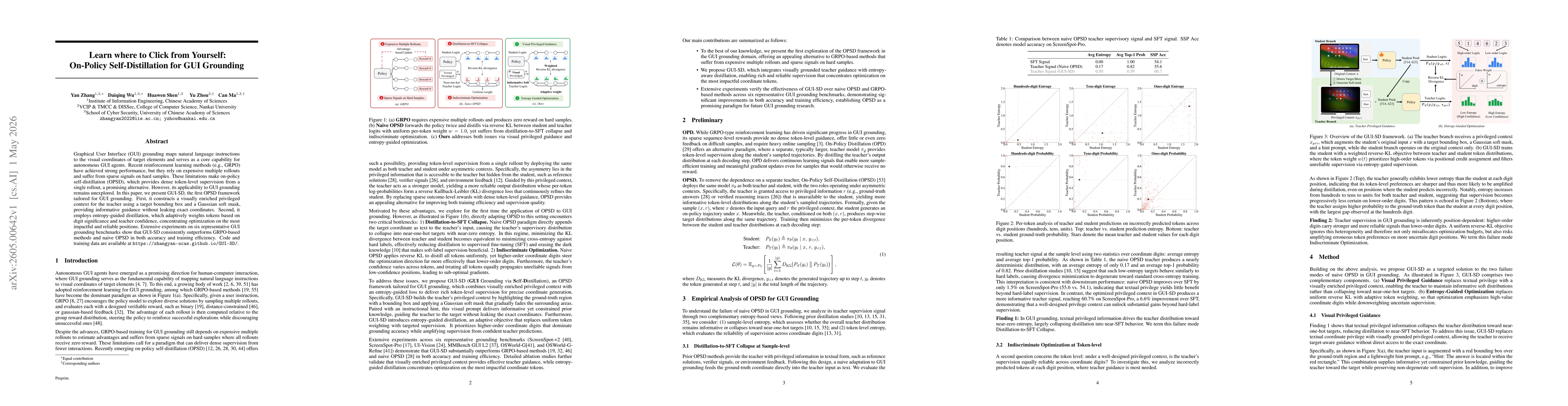 Thumbnail for Learn where to Click from Yourself: On-Policy Self-Distillation for GUI Grounding