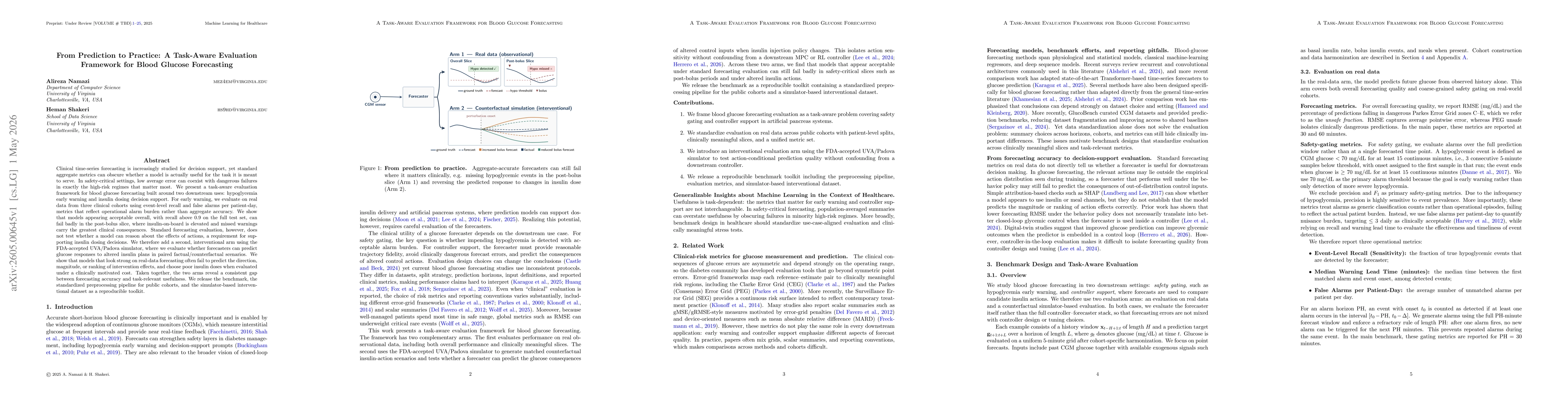Thumbnail for From Prediction to Practice: A Task-Aware Evaluation Framework for Blood Glucose Forecasting