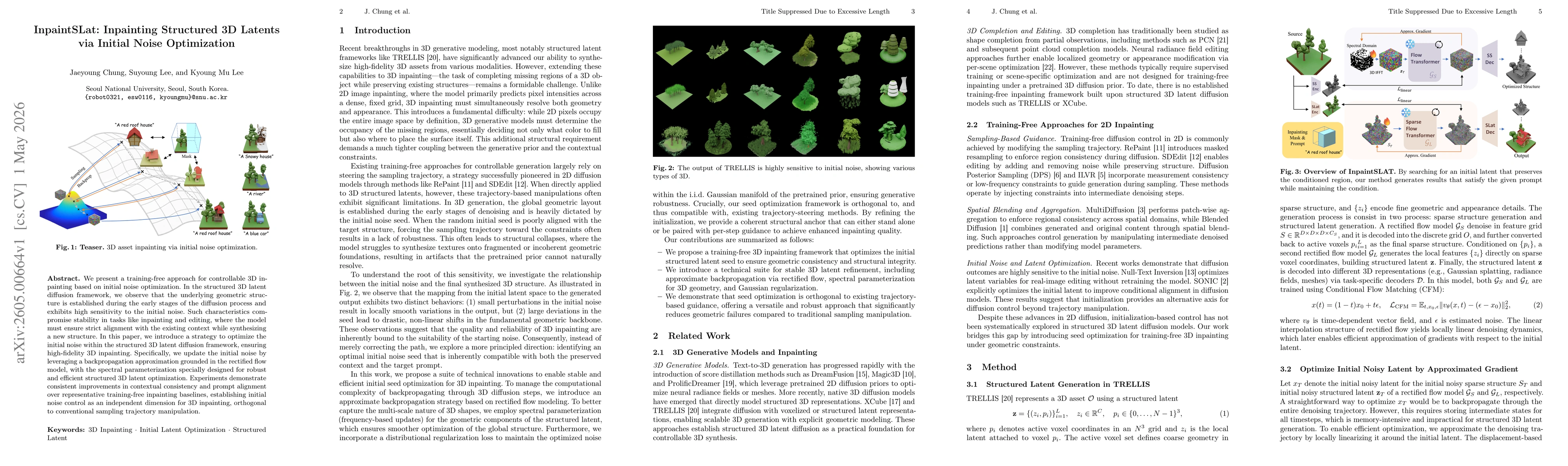 Thumbnail for InpaintSLat: Inpainting Structured 3D Latents via Initial Noise Optimization