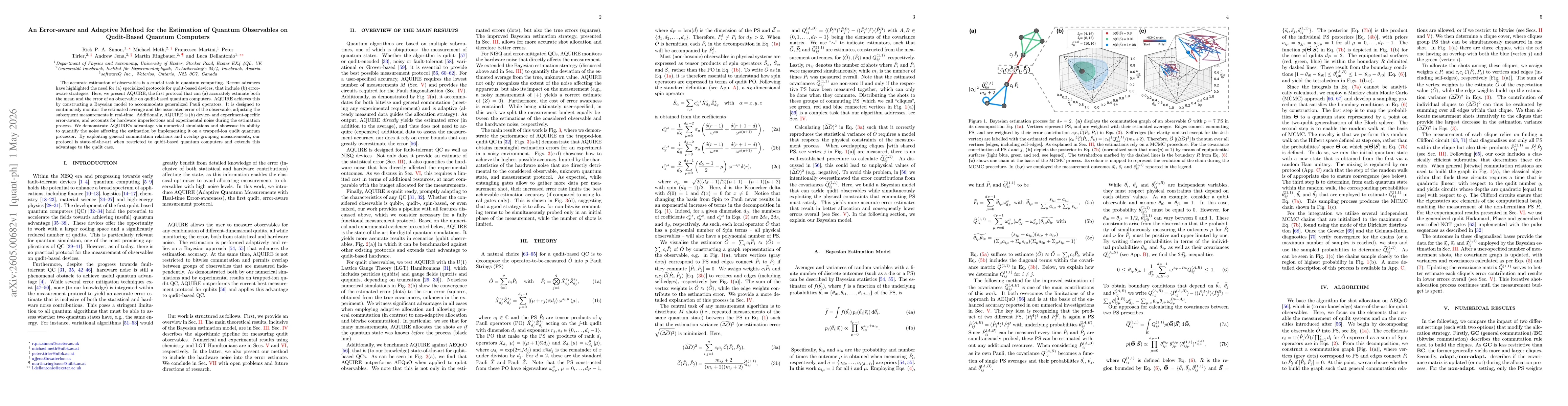 Thumbnail for An Error-aware and Adaptive Method for the Estimation of Quantum Observables on Qudit-Based Quantum Computers