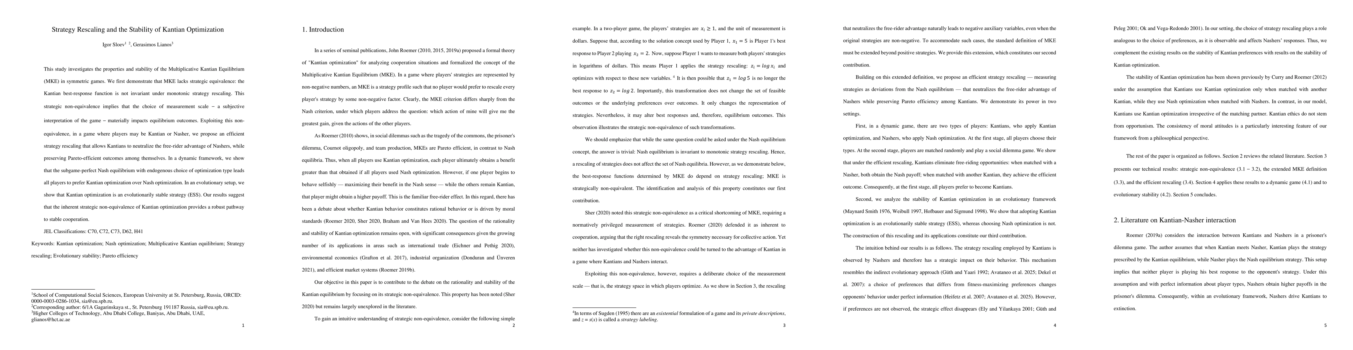 Thumbnail for Strategy Rescaling and the Stability of Kantian Optimization