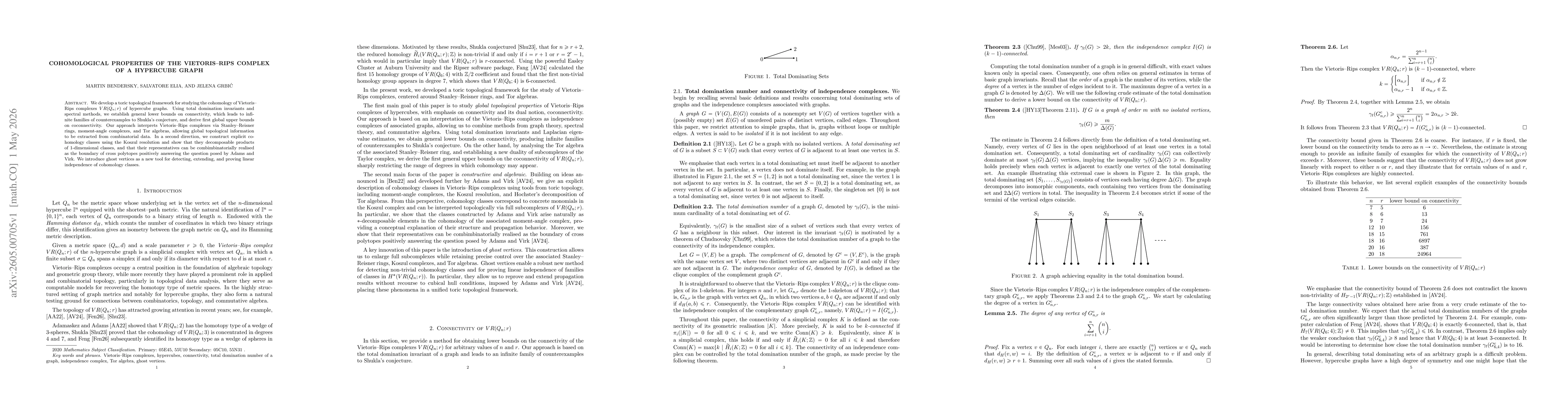 Thumbnail for Cohomological properties of the Vietoris--Rips Complex of a Hypercube Graph
