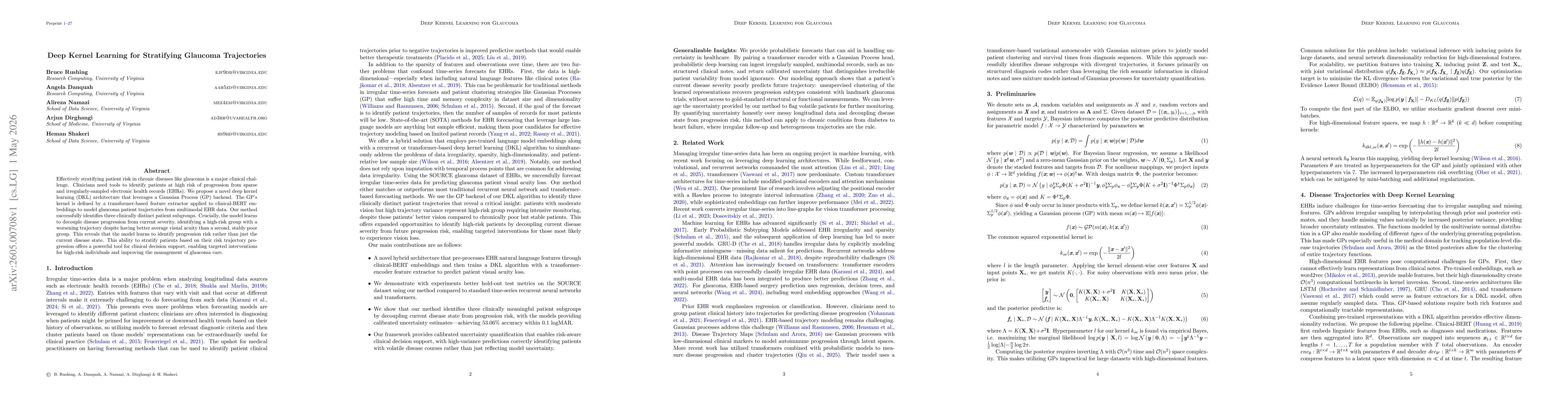 Thumbnail for Deep Kernel Learning for Stratifying Glaucoma Trajectories