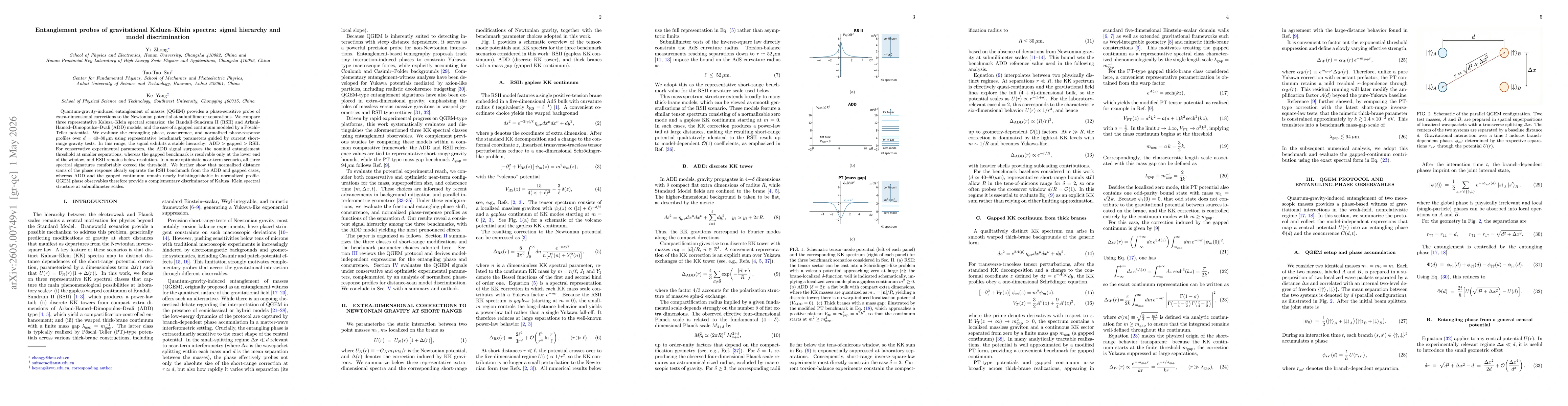 Thumbnail for Entanglement probes of gravitational Kaluza-Klein spectra: signal hierarchy and model discrimination