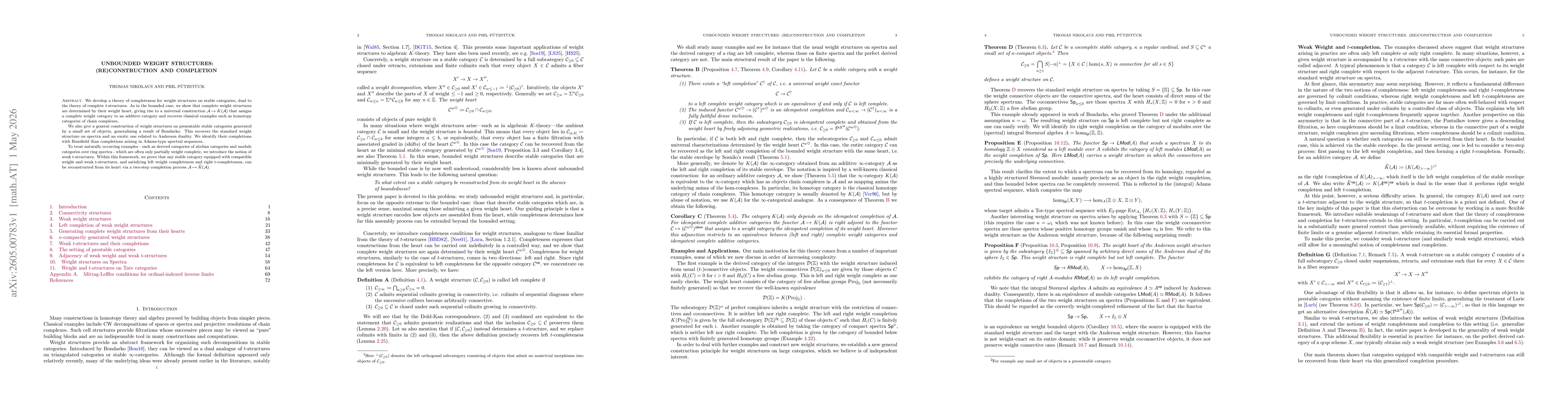 Thumbnail for Unbounded Weight Structures: (Re)construction and Completion