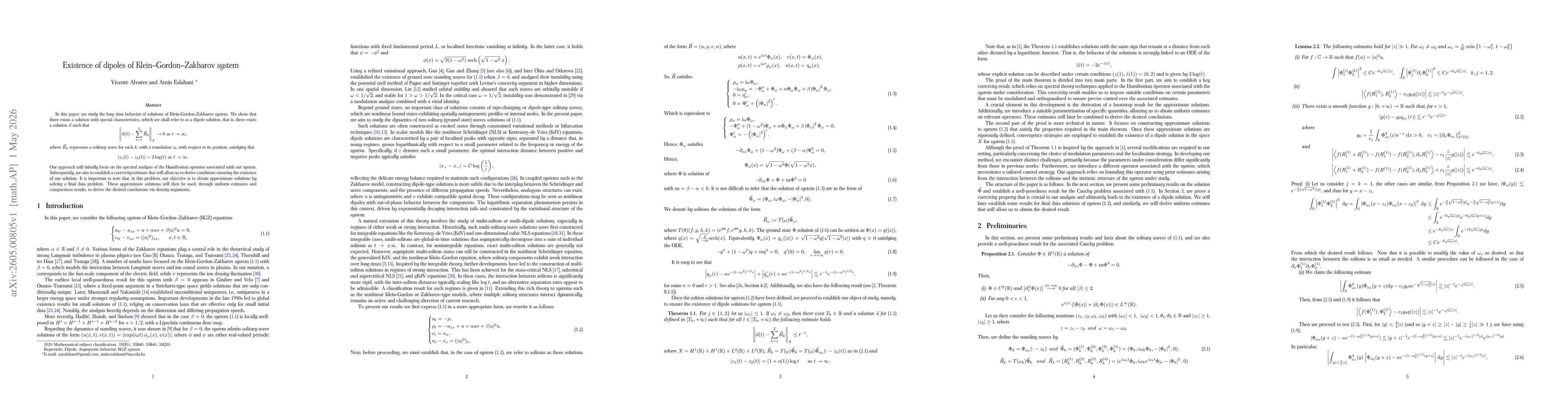Thumbnail for Existence of dipoles of Klein-Gordon-Zakharov system