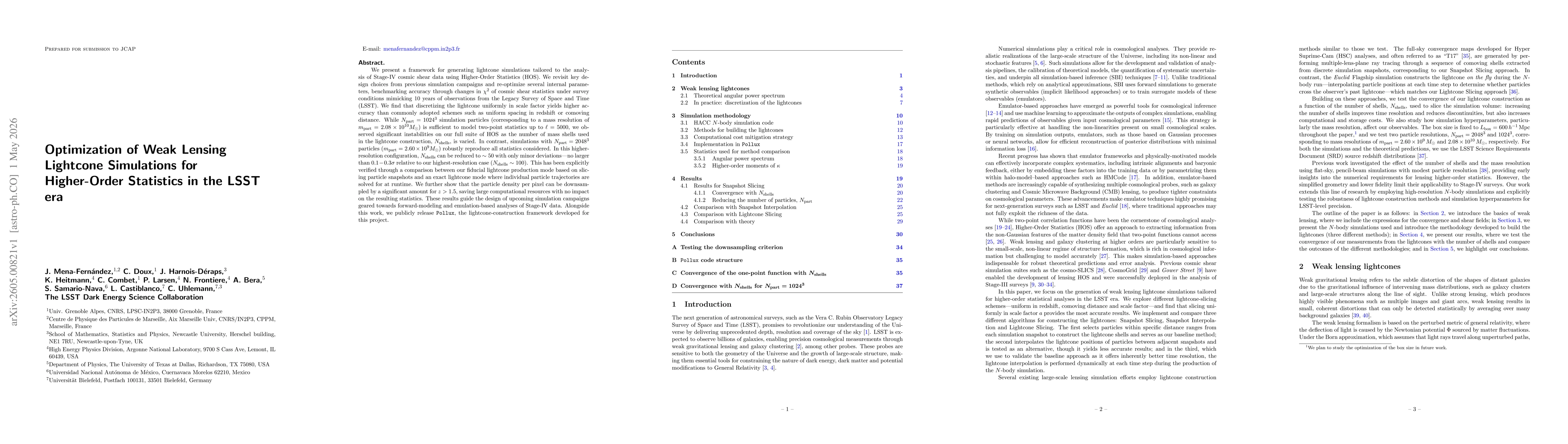 Thumbnail for Optimization of Weak Lensing Lightcone Simulations for Higher-Order Statistics in the LSST era