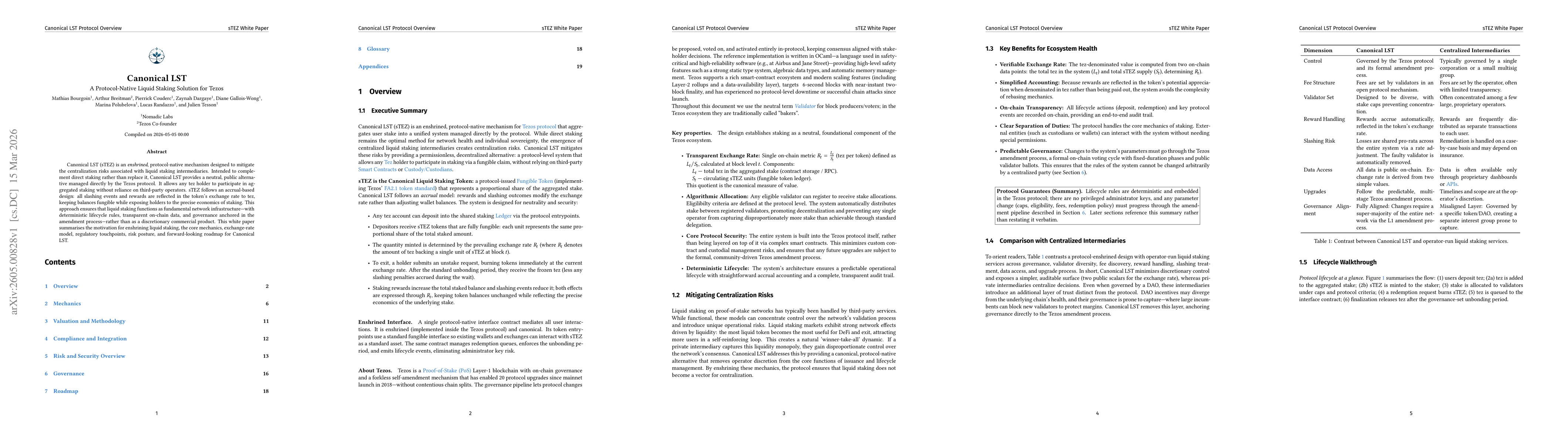 Thumbnail for Canonical LST: A Protocol-Native Liquid Staking Solution for Tezos