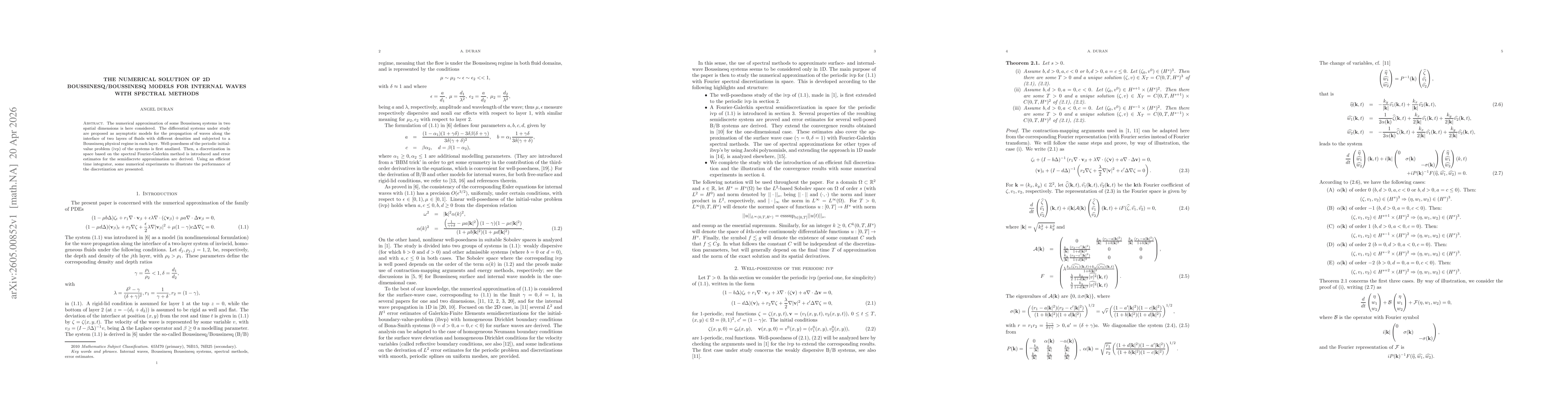 Thumbnail for The numerical solution of 2D Boussinesq/Boussinesq models for internal waves with spectral methods