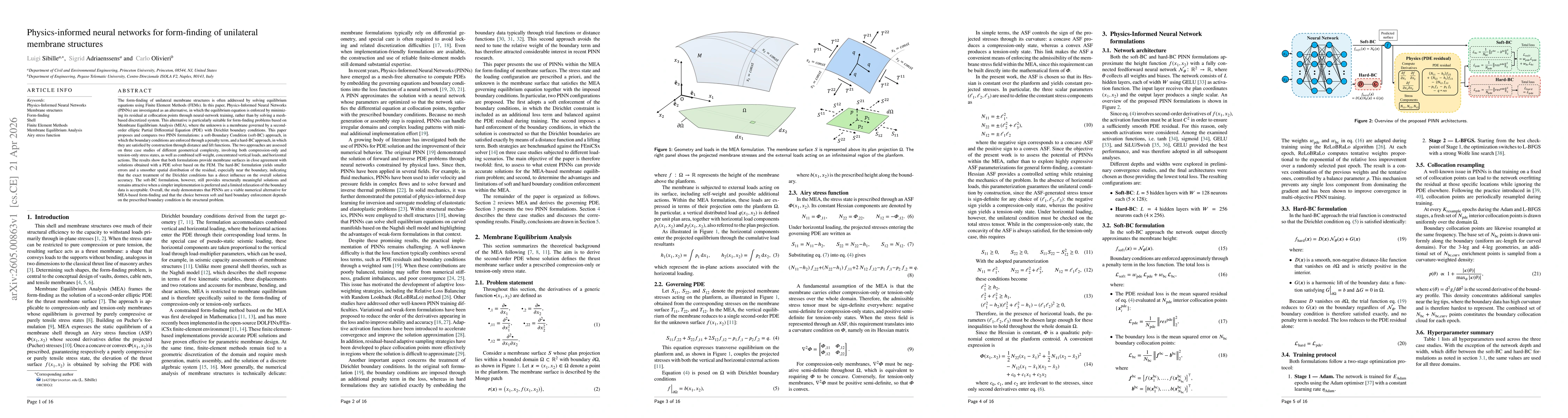 Thumbnail for Physics-informed neural networks for form-finding of unilateral membrane structures