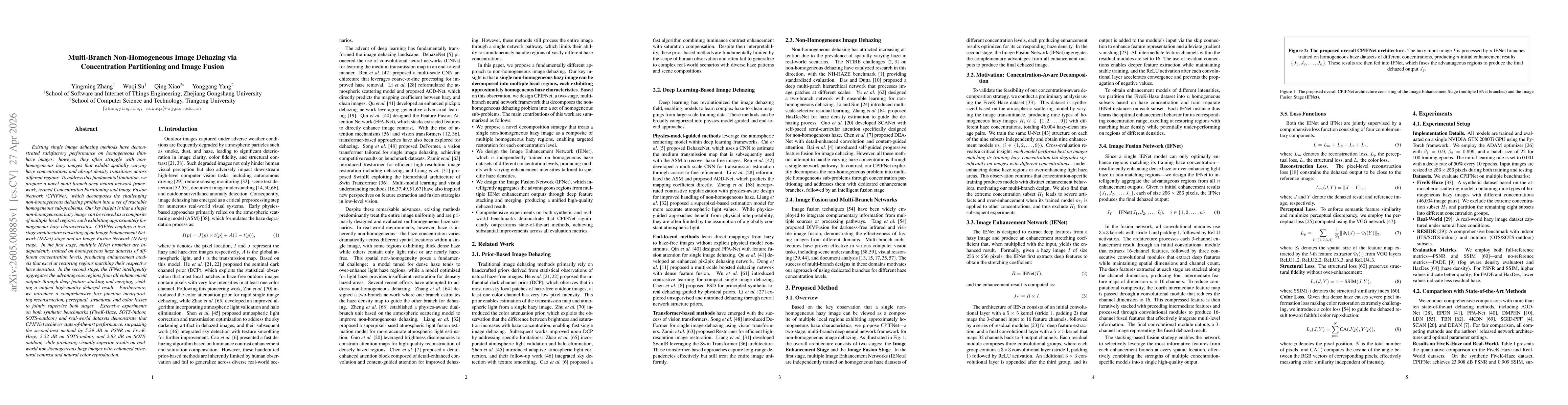 Thumbnail for Multi-Branch Non-Homogeneous Image Dehazing via Concentration Partitioning and Image Fusion