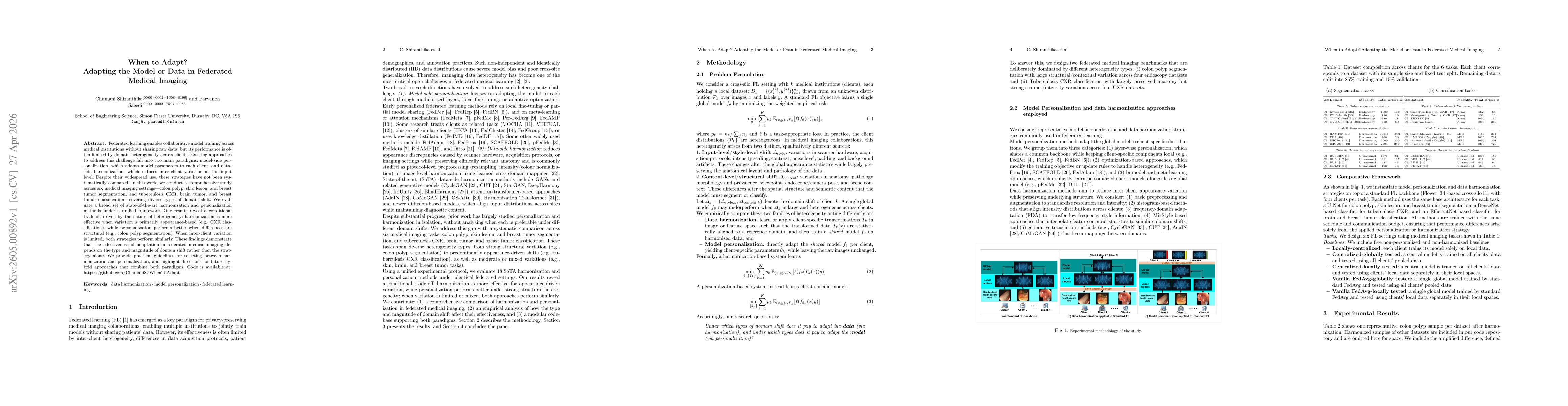 Thumbnail for When To Adapt? Adapting the Model or Data in Federated Medical Imaging