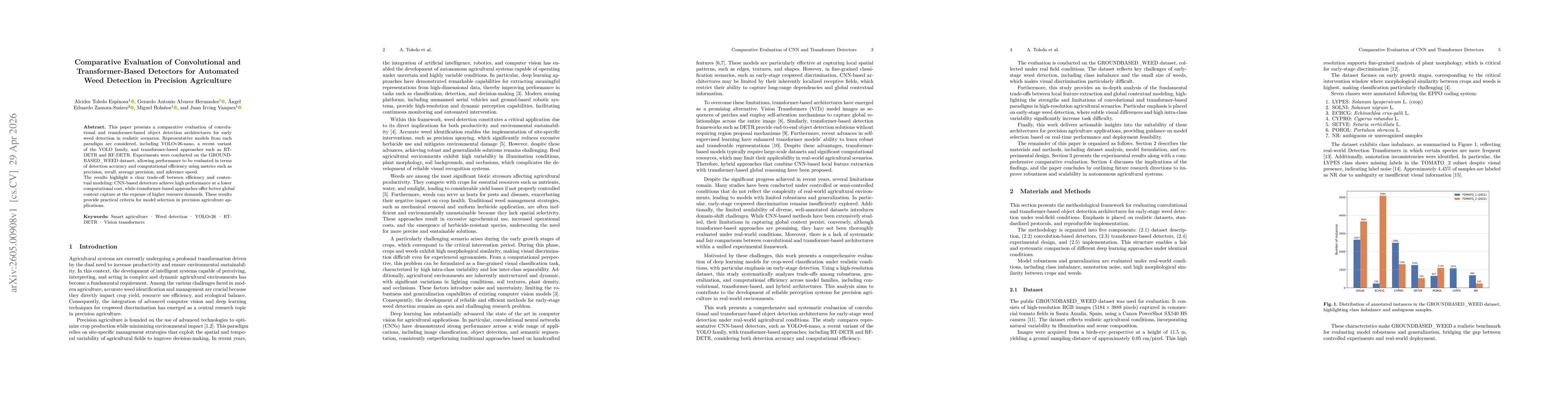 Thumbnail for Comparative Evaluation of Convolutional and Transformer-Based Detectors for Automated Weed Detection in Precision Agriculture
