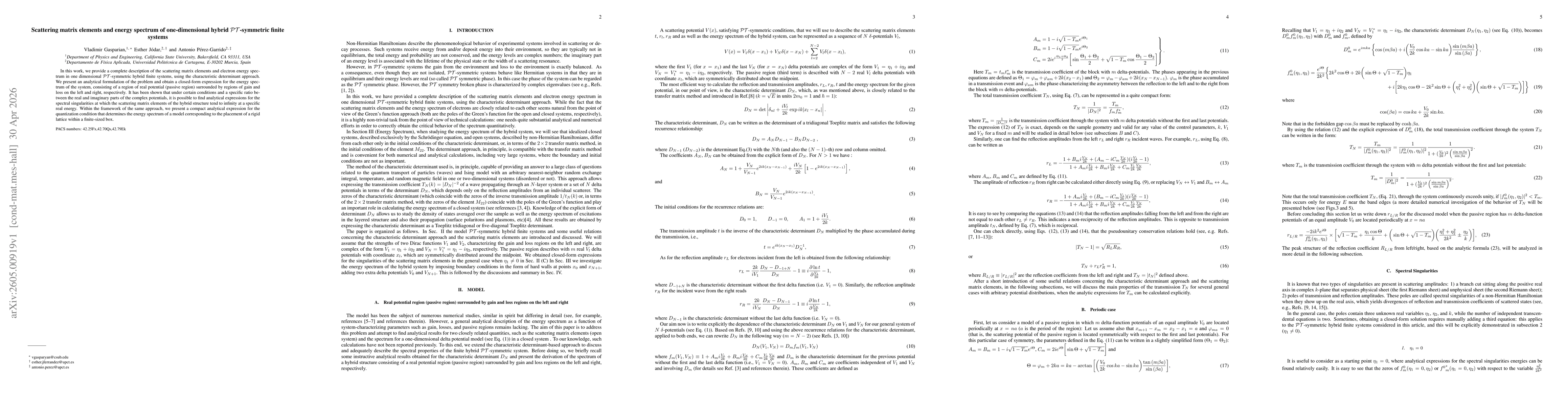 Thumbnail for Scattering matrix elements and energy spectrum of one-dimensional hybrid PT-symmetric finite systems