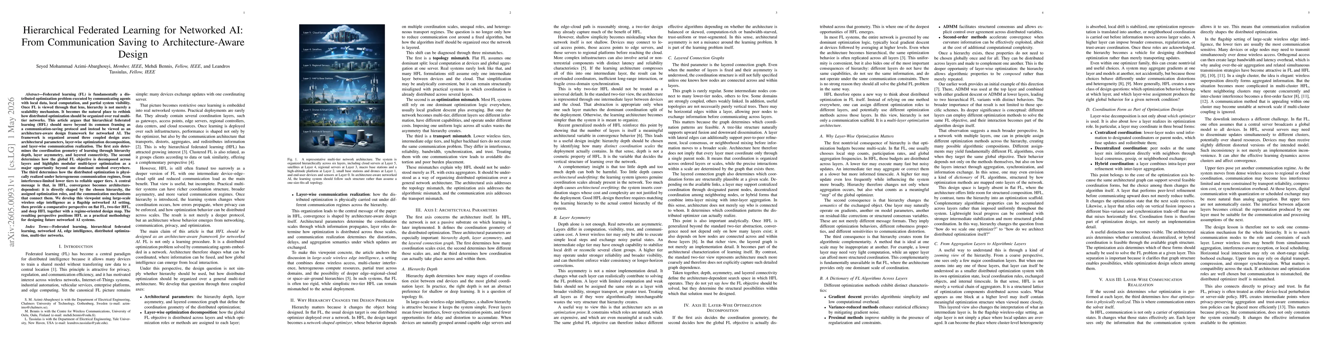 Thumbnail for Hierarchical Federated Learning for Networked AI: From Communication Saving to Architecture-Aware Design