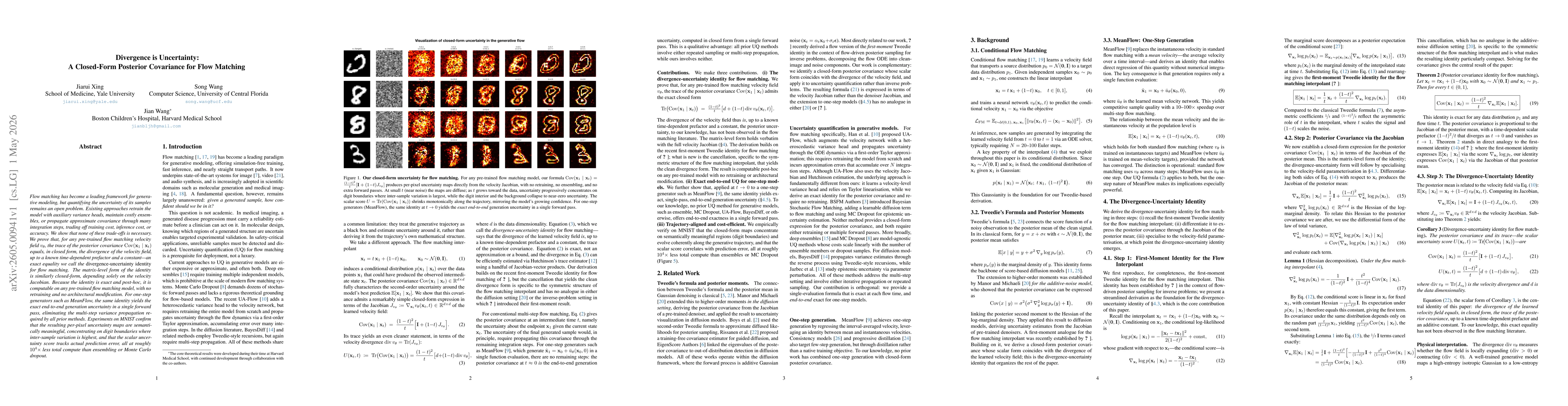 Thumbnail for Divergence is Uncertainty: A Closed-Form Posterior Covariance for Flow Matching