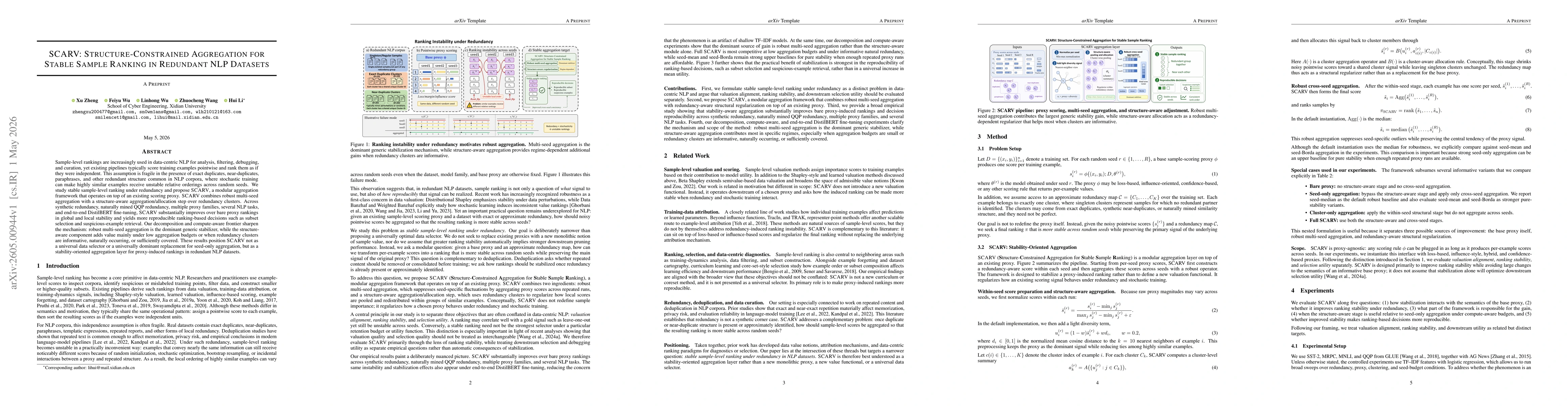 Thumbnail for SCARV: Structure-Constrained Aggregation for Stable Sample Ranking in Redundant NLP Datasets