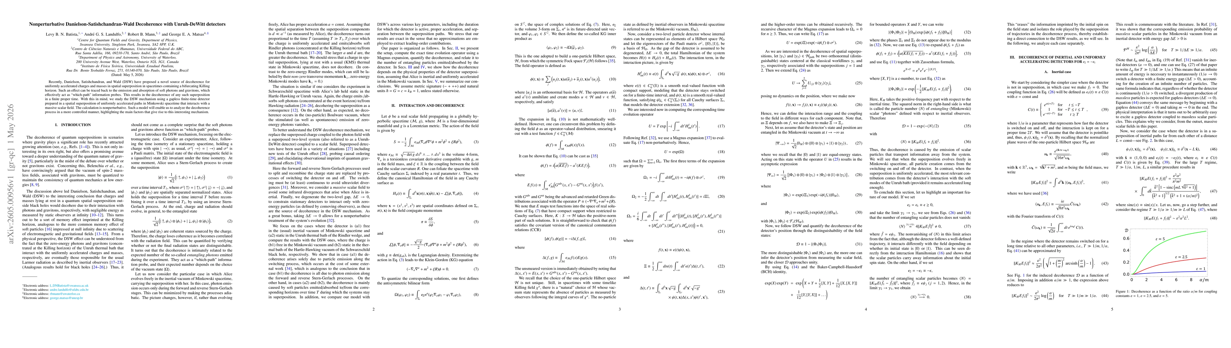 Thumbnail for Nonperturbative Danielson-Satishchandran-Wald Decoherence with Unruh-DeWitt detectors