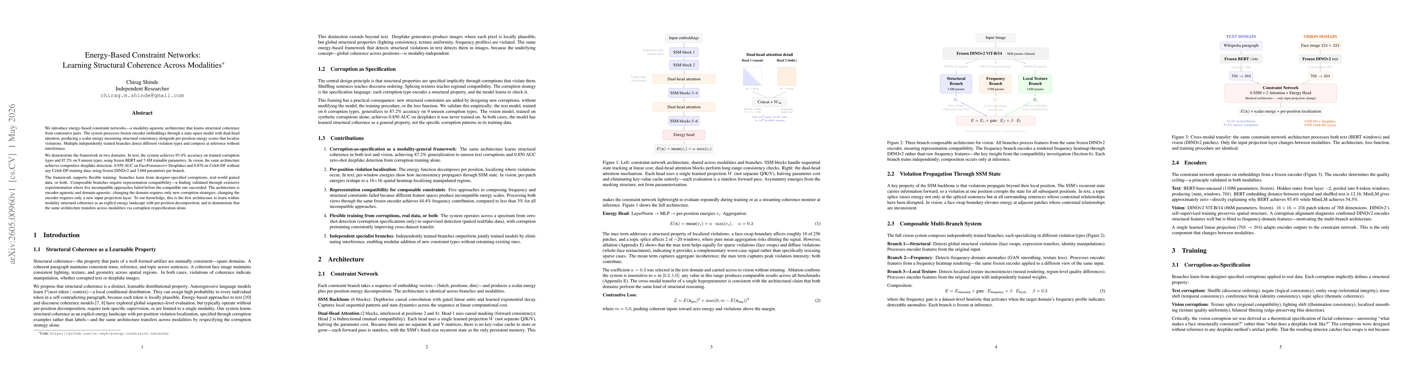 Thumbnail for Energy-Based Constraint Networks: Learning Structural Coherence Across Modalities