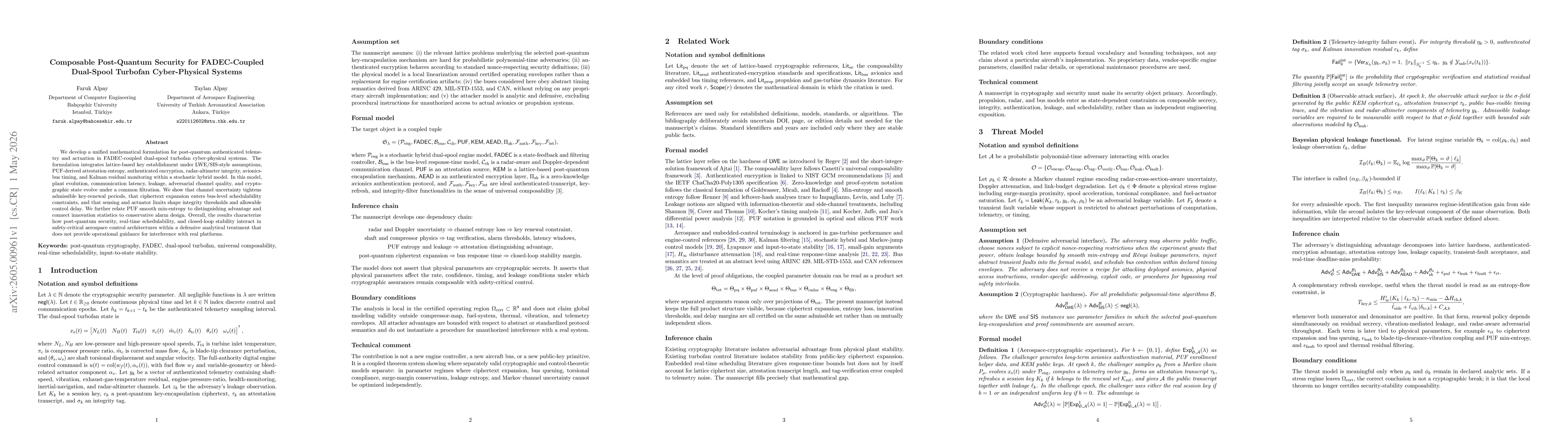 Thumbnail for Composable Post-Quantum Security for FADEC-Coupled Dual-Spool Turbofan Cyber-Physical Systems