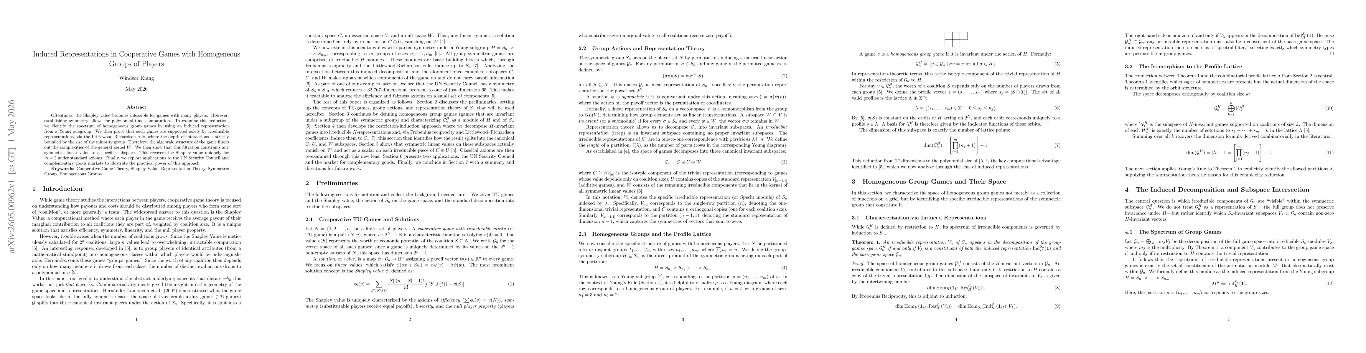 Thumbnail for Induced Representations in Cooperative Games with Homogeneous Groups of Players