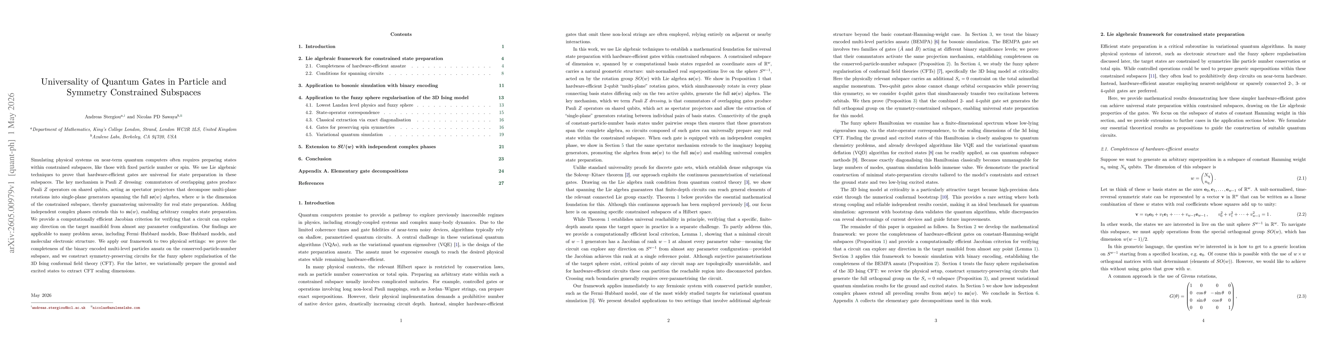 Thumbnail for Universality of Quantum Gates in Particle and Symmetry Constrained Subspaces