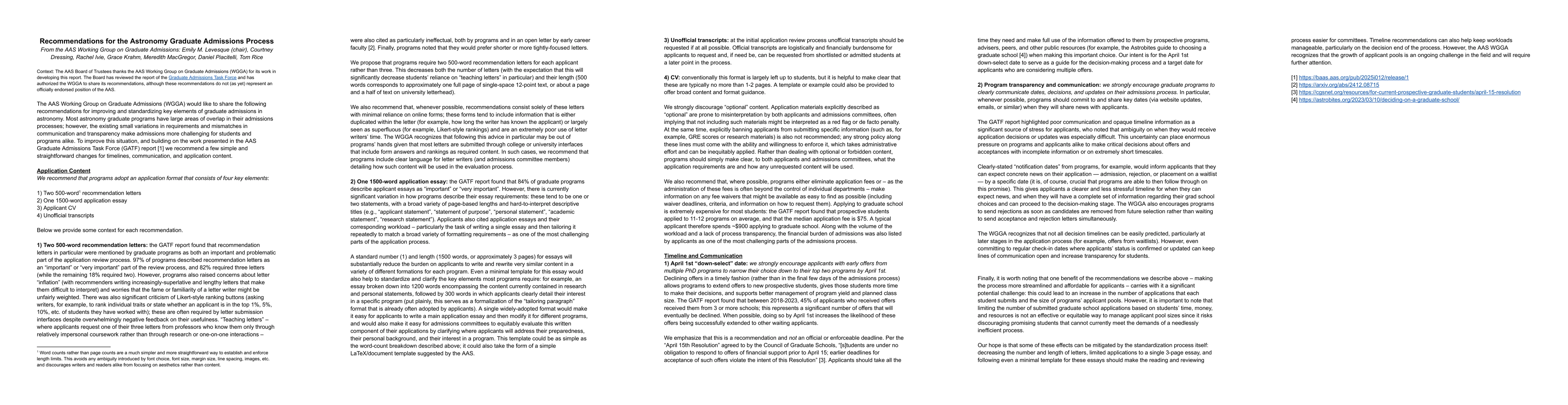 Thumbnail for Recommendations for the Astronomy Graduate Admissions Process