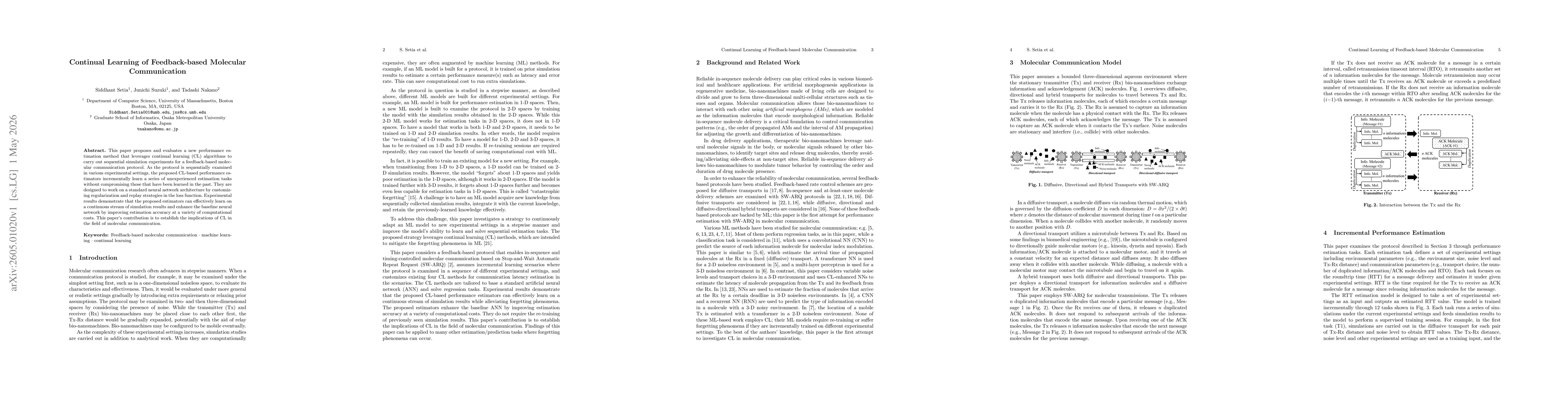 Thumbnail for Continual Learning of Feedback-based Molecular Communication