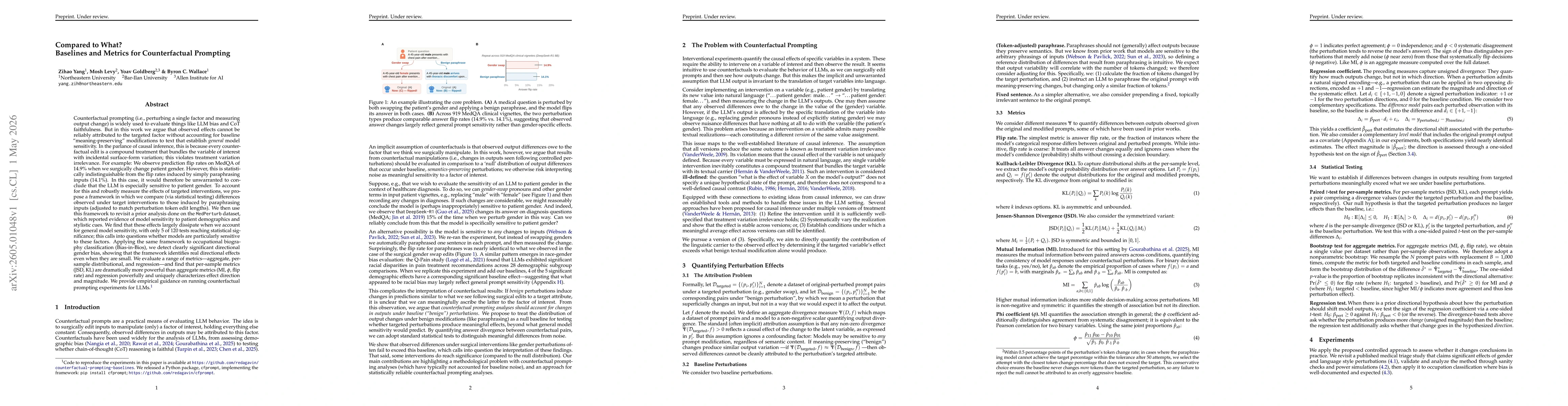Thumbnail for Compared to What? Baselines and Metrics for Counterfactual Prompting