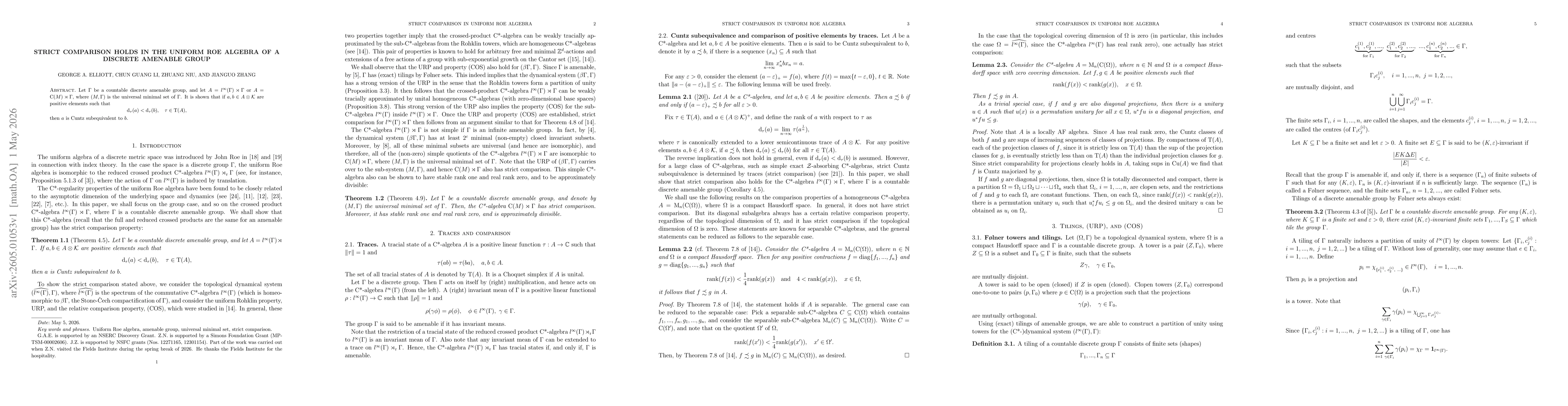 Thumbnail for Strict comparison holds in the uniform Roe algebra of a discrete amenable group