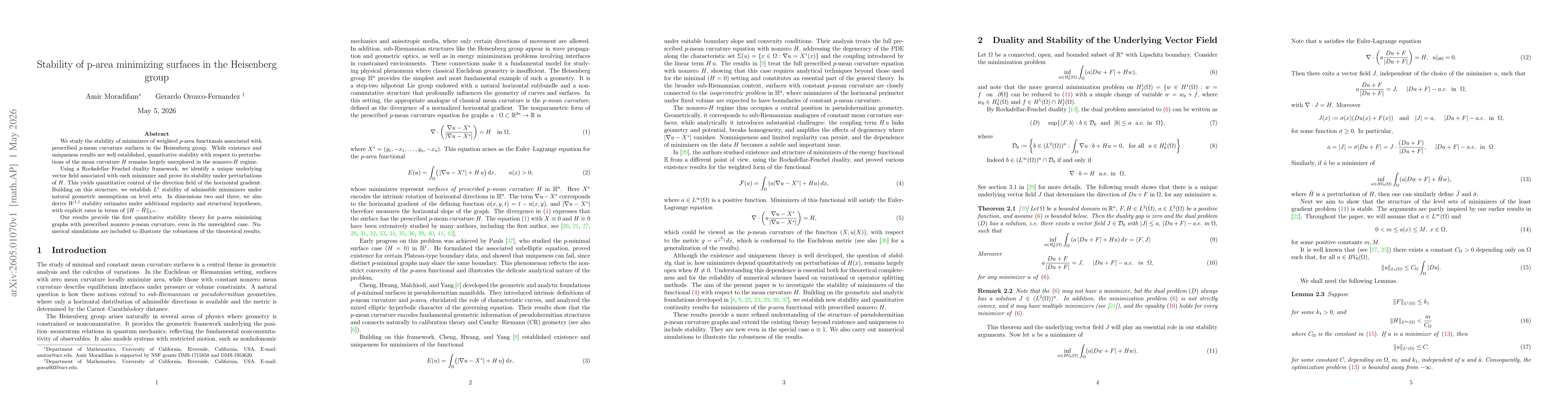 Thumbnail for Stability of p-area minimizing surfaces in the Heisenberg group
