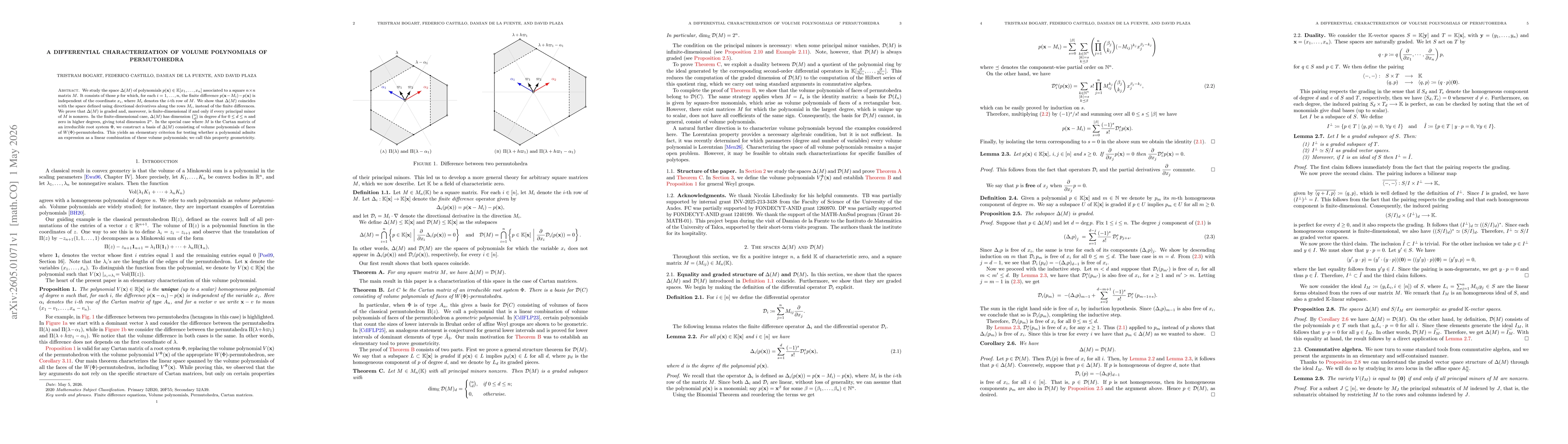 Thumbnail for A differential characterization of volume polynomials of permutohedra