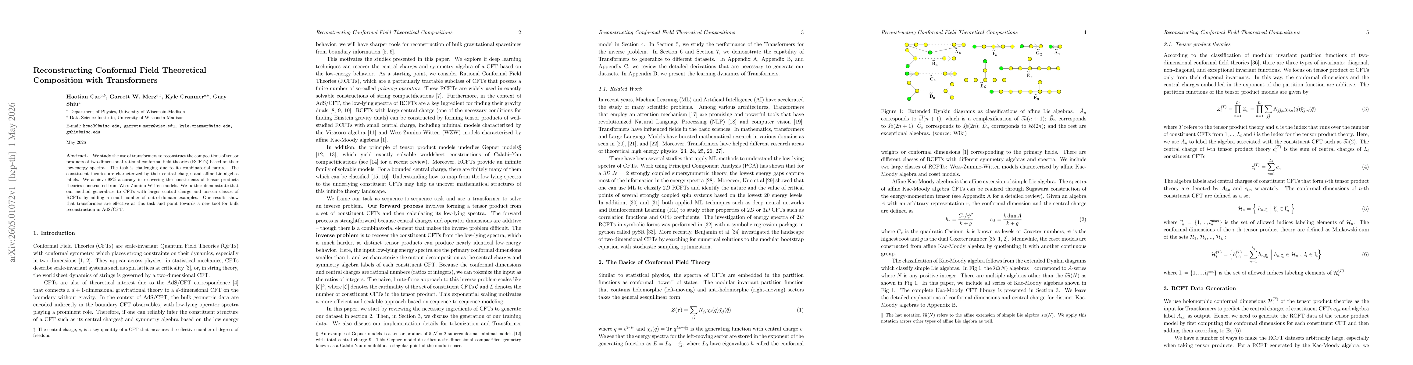 Thumbnail for Reconstructing conformal field theoretical compositions with Transformers
